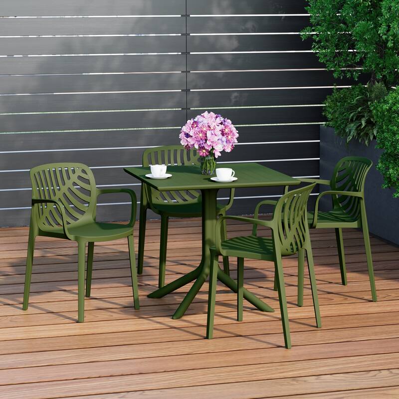 Frond and Form 4-Person Outdoor Square Dining Set