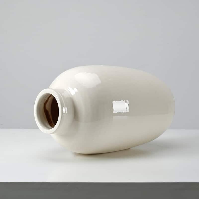 17" H Creamy White Tall Vase