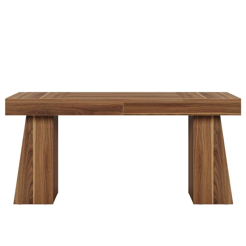 70" Executive Desk, Large Modern Office with Metal Frame for , Rustic Brown & Black