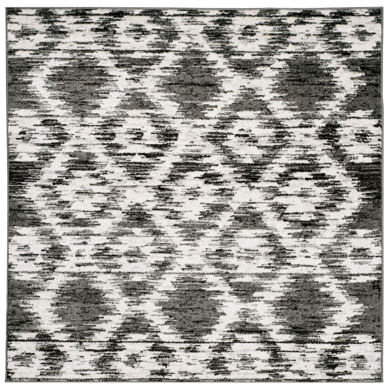 SAFAVIEH Adirondack Toribia Vintage Boho Oriental Rug - 6' Square - Charcoal/Ivory