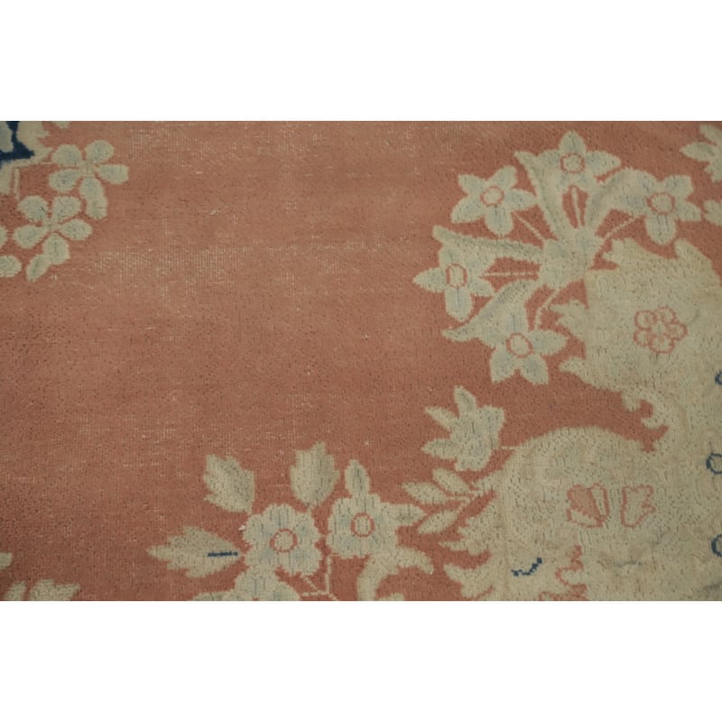 Hand Knotted Oriental 100% Wool Carpet Traditional Floral Oranges & Rust Kerman Area Rug - 13' 0'' X 9' 11''