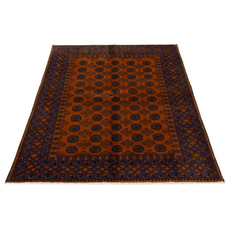 ECARPETGALLERY Hand-knotted Uzbek Kargahi Burnt Orange Wool Rug - 5'5 x 7'8