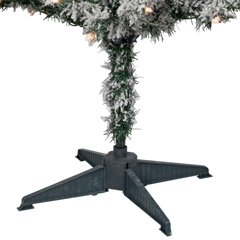 4' Pre-Lit Flocked Pine Artificial Christmas Tree Clear Lights