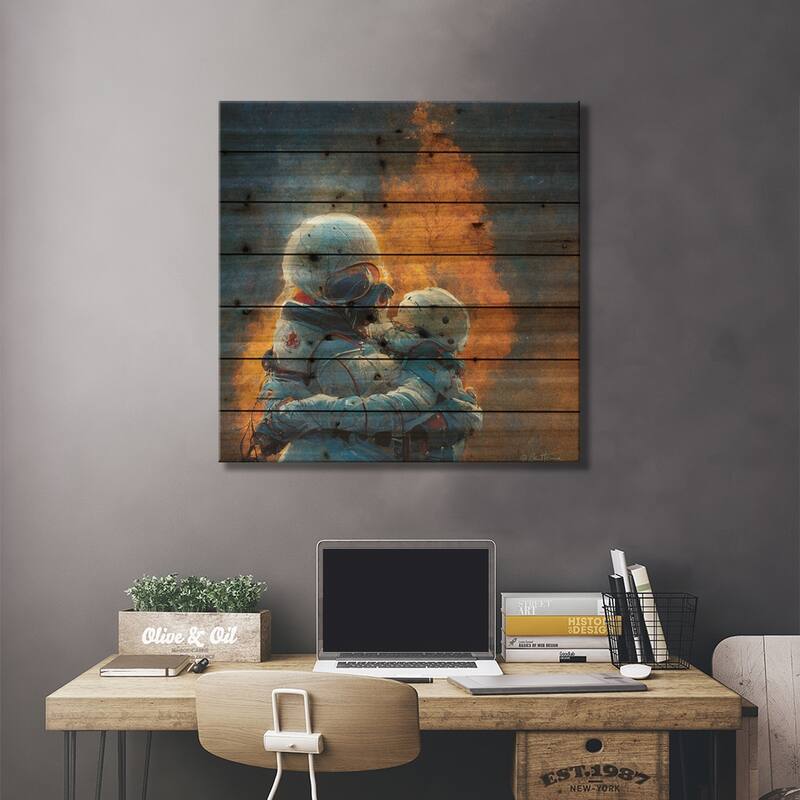 True Love - Astro Cruise Print On Wood by Ben Heine - Multi-Color