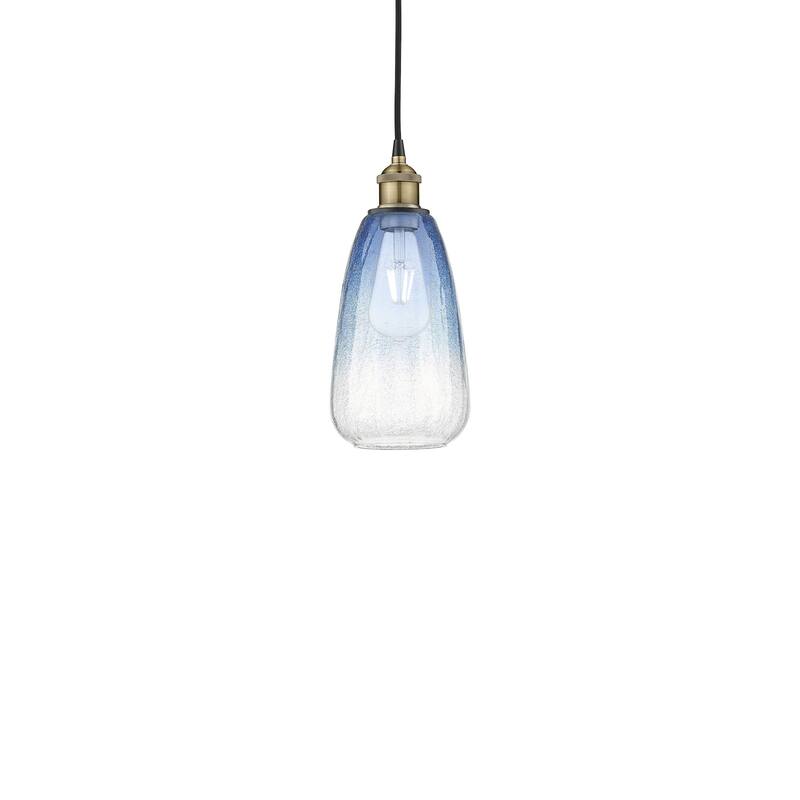 Innovations Lighting 616-1P-13-6 Brookhaven Almond Pendant Brookhaven - Black Antique Brass / Sapphire Blue