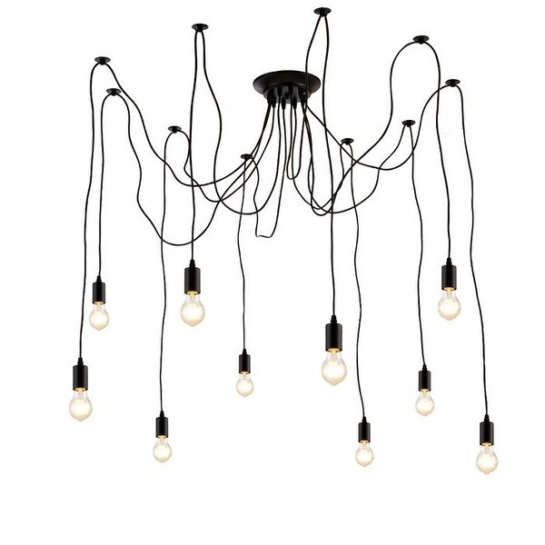 Edison Pendant Light Chandelier 10 Pendants Matte Black. Opens flyout.