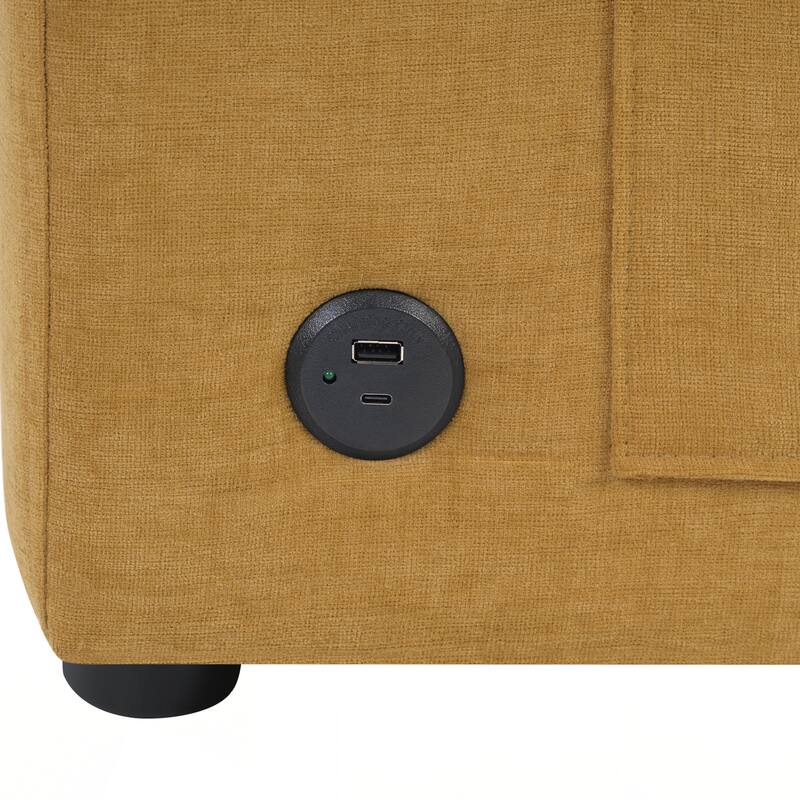 Modern Sectional Sofa 84.6" L-shaped Sofa Couch with a Curved Chaise Lounge