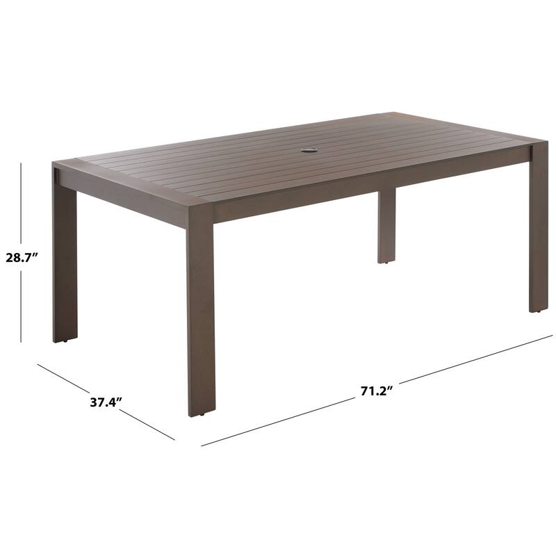 SAFAVIEH Outdoor Living Fash Aluminum 4 Leg Dining Table - 71"W x 37"D x 29"H
