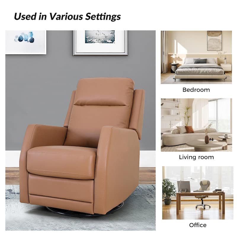 Esteban Modern Faux Leather Manual Rocking Swivel Recliner with Wingback