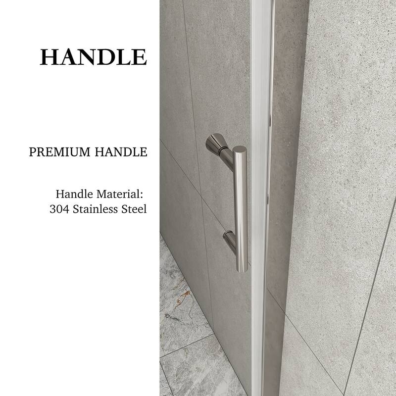 30/32/34/36 Bi-fold Semi-Frameless Shower Door with Clear Tempered Glass