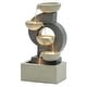 preview thumbnail 7 of 9, Grey Curves and Cascading Bowls Resin Outdoor Fountain with LED Lights