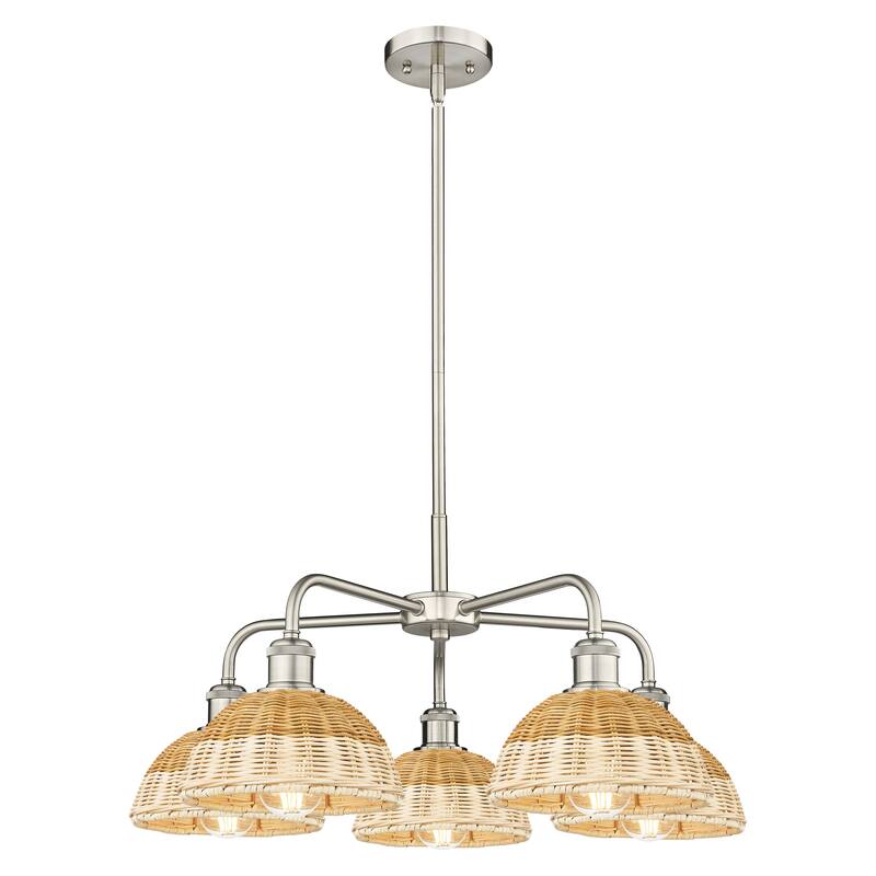 Innovations Lighting Endless Possibilities Ballston - Bristol Natural II - 5 Light 26" Stem Hung Chandelier - Satin Nickel