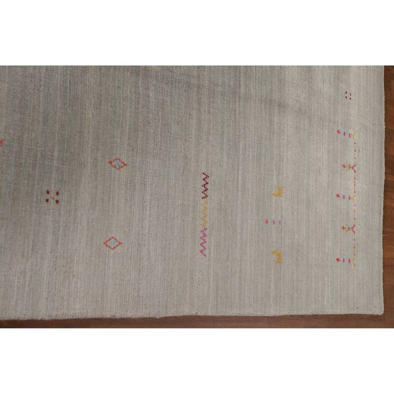 Gabbeh Area Rug Handmade Tribal / Striped Wool Carpet - 7'11"x 9'9"