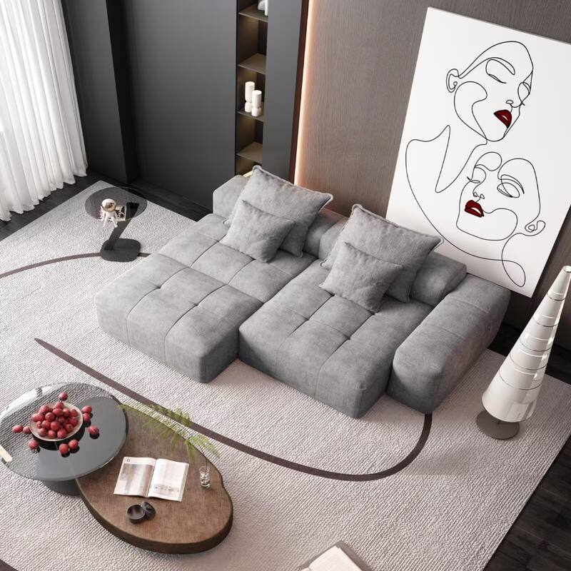 Oversized Modular Sectional Sofa,Sparkling Chenille Fabric,DIY Sofa