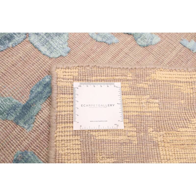 ECARPETGALLERY Hand Loomed Elysian Taupe Viscose, Wool Rug - 8'1 x 9'11