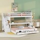 preview thumbnail 10 of 16, Twin XL Stairway Loft Bed with Twin Size Trundle, Desk and 3 Drawers, Storage White