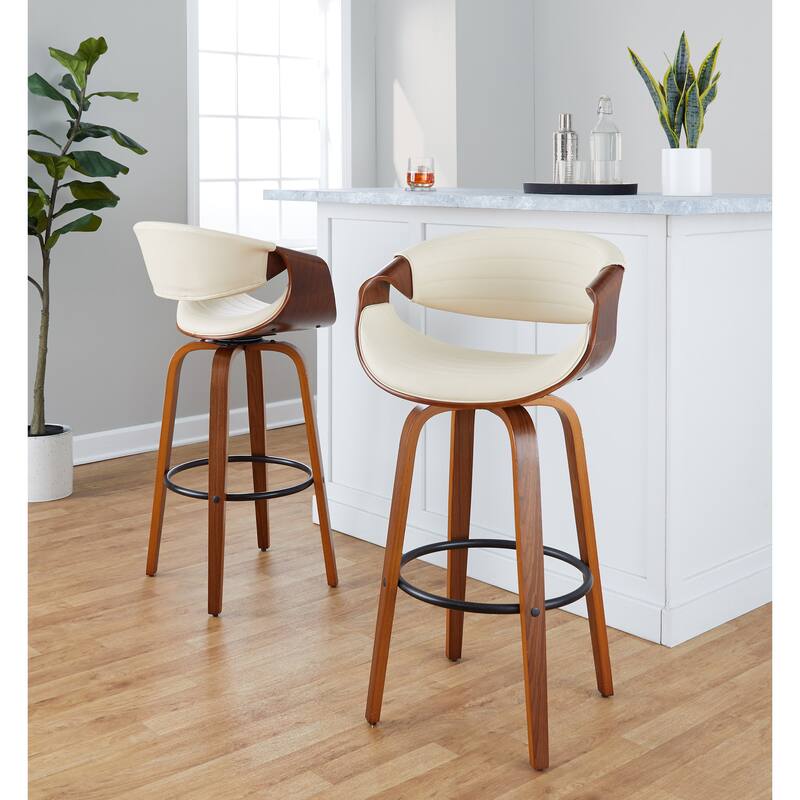 Carson Carrington Kanteborg 30" Fixed-Height Bar Stool with Round Footrest (Set of 2)