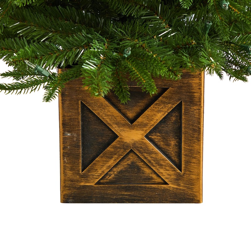 3ft. Fir Artificial Christmas Tree in Decorative Planter with 272 Branches & 50 Warm White Lights - Charming X-Mas Accent