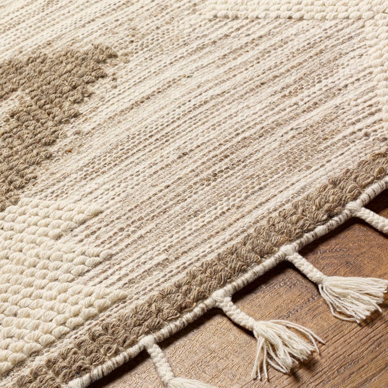 Livabliss Savi Handmade Boho Geometric Wool Area Rug