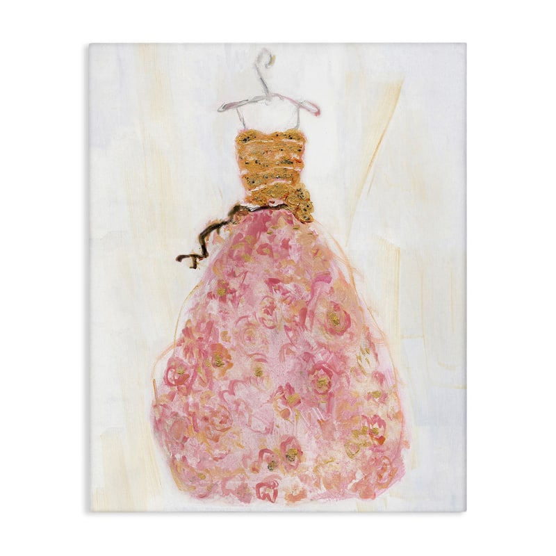 Stupell Classy Posh Pink Ball Gown Canvas Wall Art Design By Sally Swatland - 16 x 20