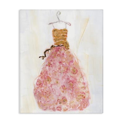 Stupell Classy Posh Pink Ball Gown Canvas Wall Art Design By Sally Swatland