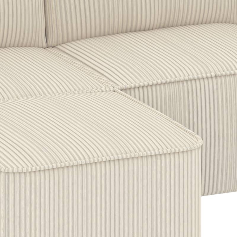 Moasis Multi-seat(3/4/5 seats) Corduroy Sectional Sofa Modular Couch Sofa Upholstered Convertible Modular Sofa