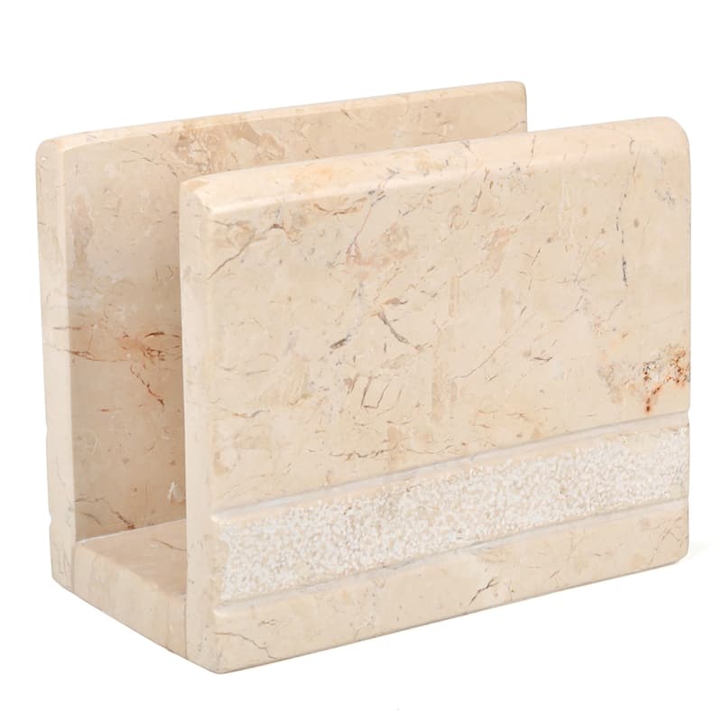 Creative Home Hard Carved Collection Natural Champagne Marble Napkin Holder