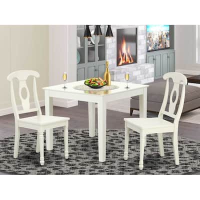 36 Inch Square Table Set - Wooden Dining Table with 2 Chairs - Compact Bistro Set for Small Spaces