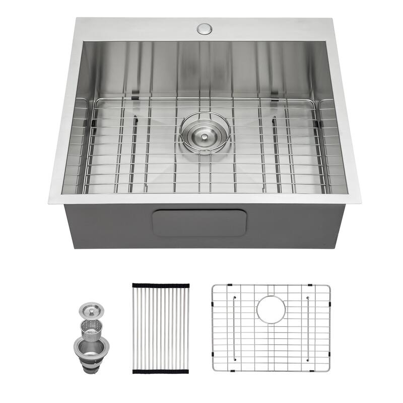 Laundry Utility Sink Drop In Topmount Deep Single Bowl Kitchen Sink Basin