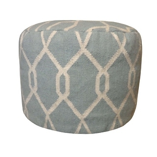 Jiti Indoor & Outdoor Round Geometric Patterned Waterproof Lounging Pouf Ottoman for Pool Patio ...