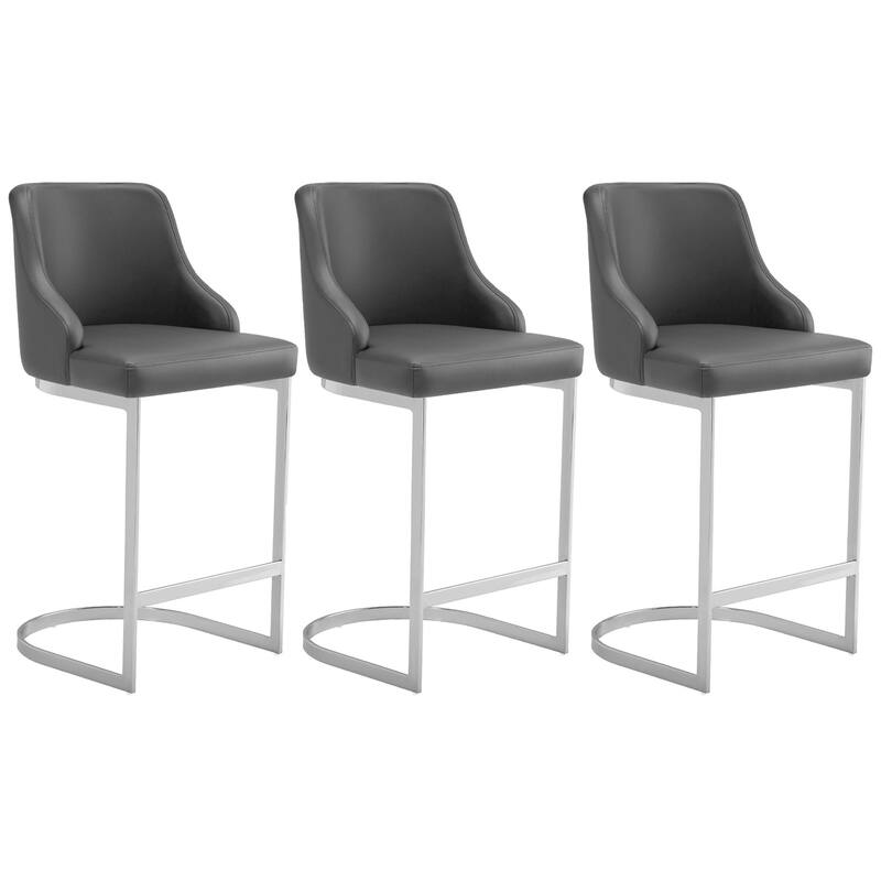 25.8'' Velvet/Leather Counter Height Bar Stools, Set of 2/3 - 36.6"H x 18.9"W x 20.5"D