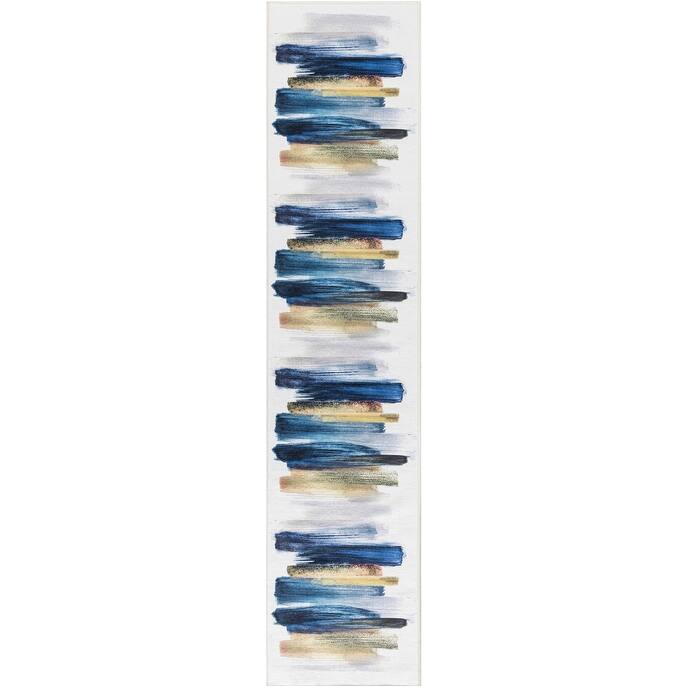 Nourison Washables Indoor Multicolored Abstract Area Rug - 2' 2" x 10' - Blue/Multi - Runner