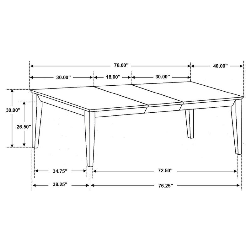 Alexander Black Rectangular Extension Leaf Dining Table