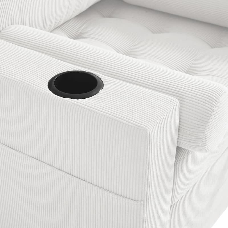 3-in-1 Corduroy Sleeper Sofa Pull-Out Bed Convertible Adjustable Loveseat with USB Port