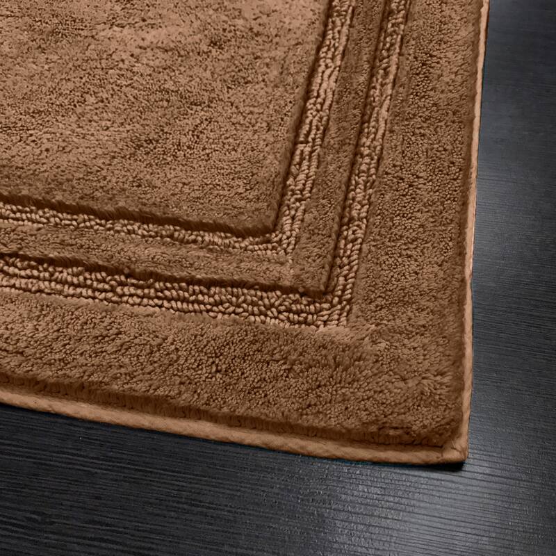 Superior Cotton Solid Non-slip Backing 2-Piece Bath Rug Set