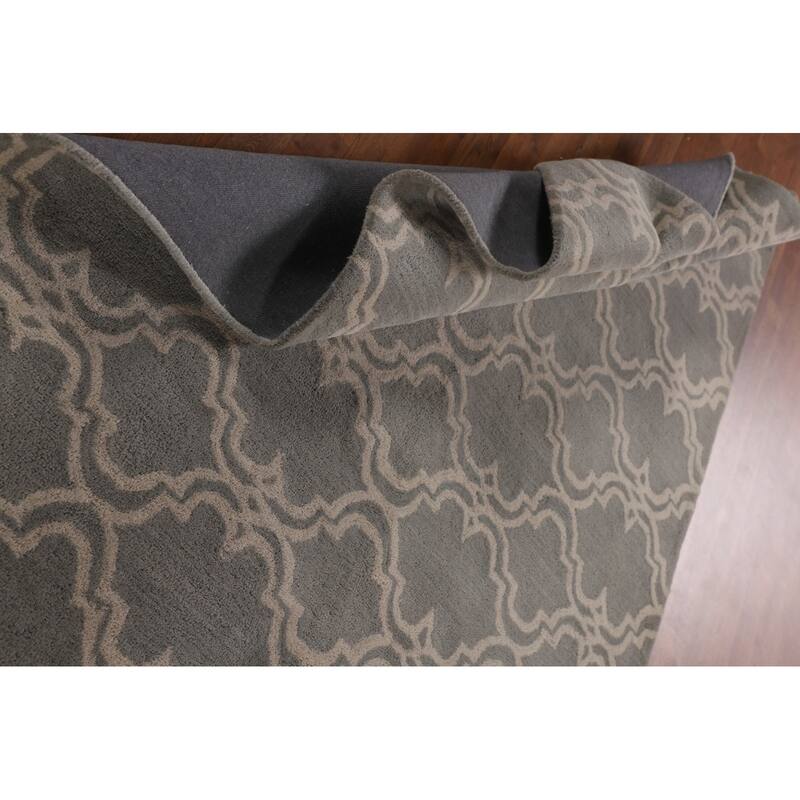 Trellis Indian Area Rug Hand-Tufted Wool Carpet - 5'0" x 8'0"