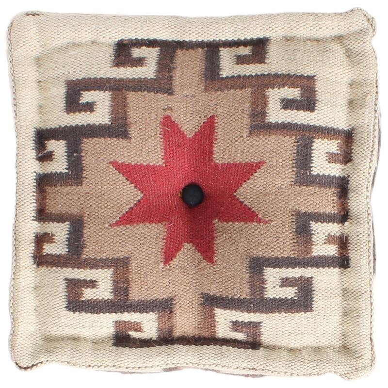 HERAT ORIENTAL Handmade Wool & Jute Pouf