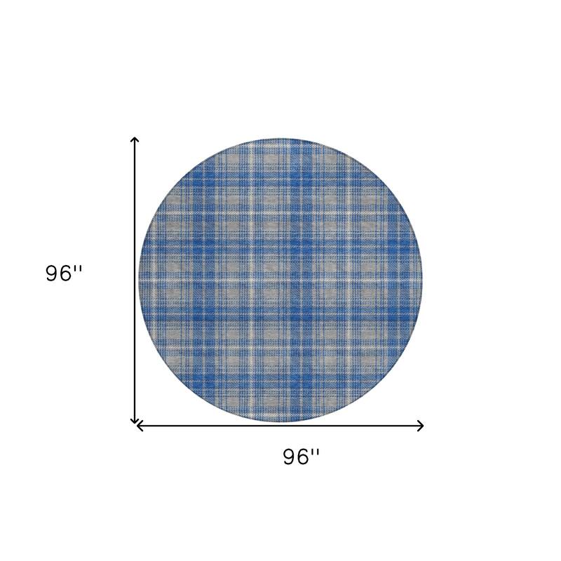 HomeRoots Plaid Transitional Rectangle Outdoor Rug