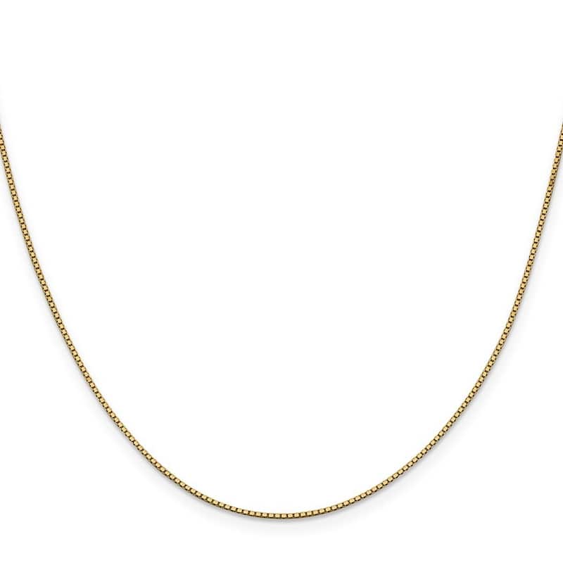 Curata 14k Yellow Gold Solid 0.95mm Box Chain Necklace (Lobster) Options: 16 18 20 22 24 26