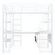 preview thumbnail 33 of 43, High Loft Bed with L-Shaped Desk and Storage Shelves, Metal Platform Bed with Curved Guardrail, USB Ports and Wireless Charging