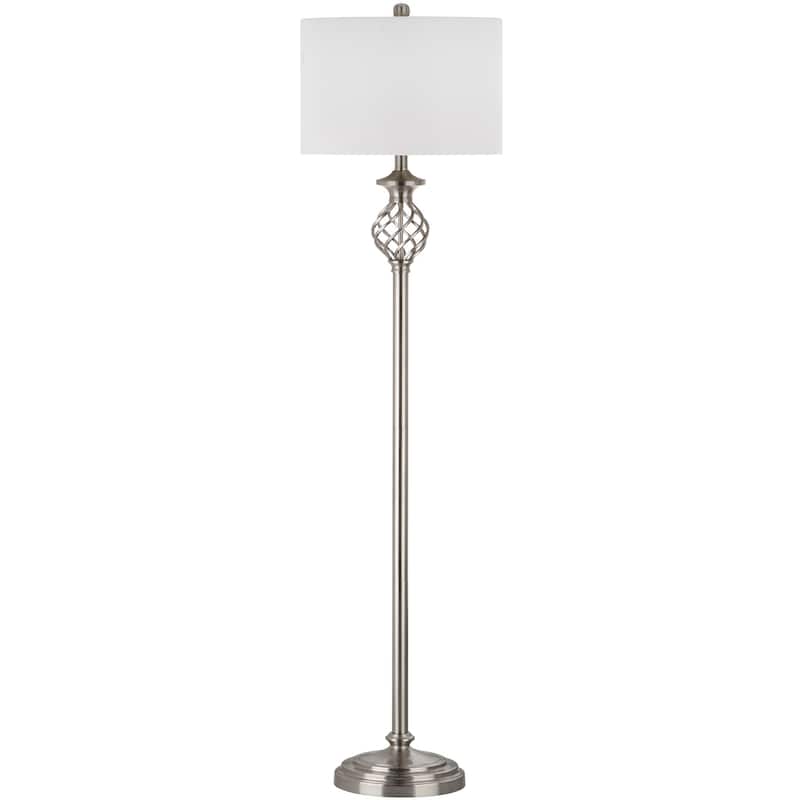 SAFAVIEH Lighting Jenni 60-inch Nickel Floor Lamp - 15"x15"x59.75" - 15Wx15Dx60H