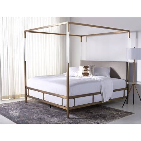 SAFAVIEH Couture Dorothy Velvet Queen-sized Canopy Bed