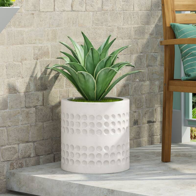 Indoor & Outdoor Handmade Elegant Round Planter for Garden and Patio - Antique White