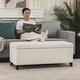 preview thumbnail 22 of 33, Adeco Velvet Storage Ottoman Bench Rectangular Footstool Lift Top