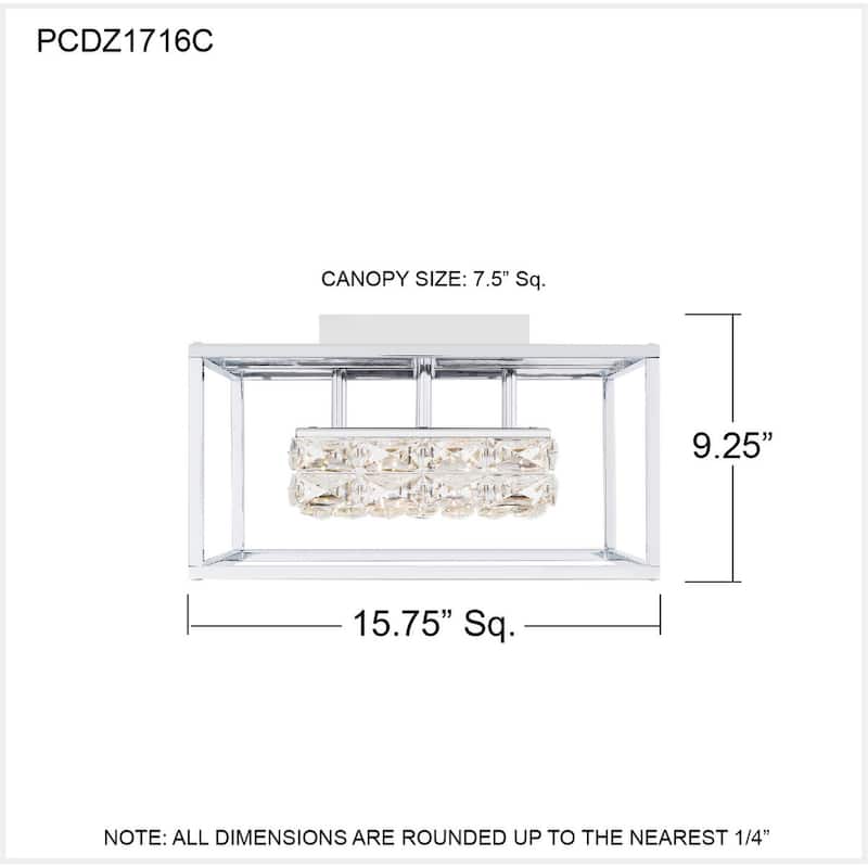 Dazzle Integrated LED Polished Chrome Semi-Flush Mount