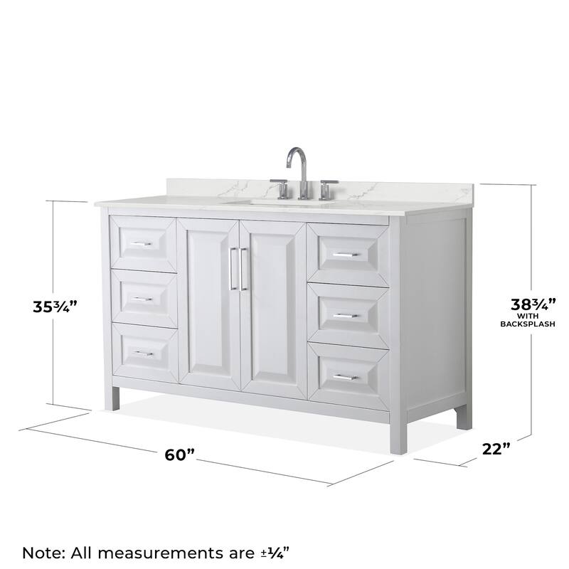 Wyndham Collection WCV252560S-QTZ-US3MXX Daria 60" Free Standing