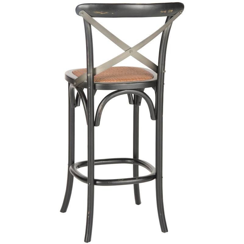 SAFAVIEH Azisa 30-inch x-Back Antique White Bar Stool - 20Wx21Dx44H