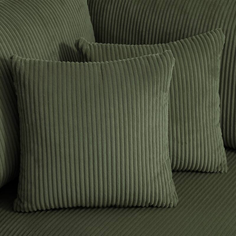 Set of 2 Modern Decorative Soft Corduroy Throw Pillows