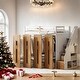 preview thumbnail 18 of 32, Twin Size Modern Loft Bed with Two-Tone Storage Stairs and Large Pull-Out Wardrobes,Muti-Functional Loft Bed White