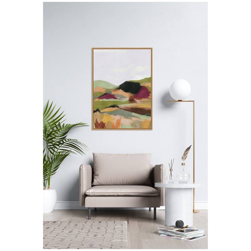 Kate and Laurel Sylvie Dreamy Landscape Framed Canvas by Nikita Jariwala